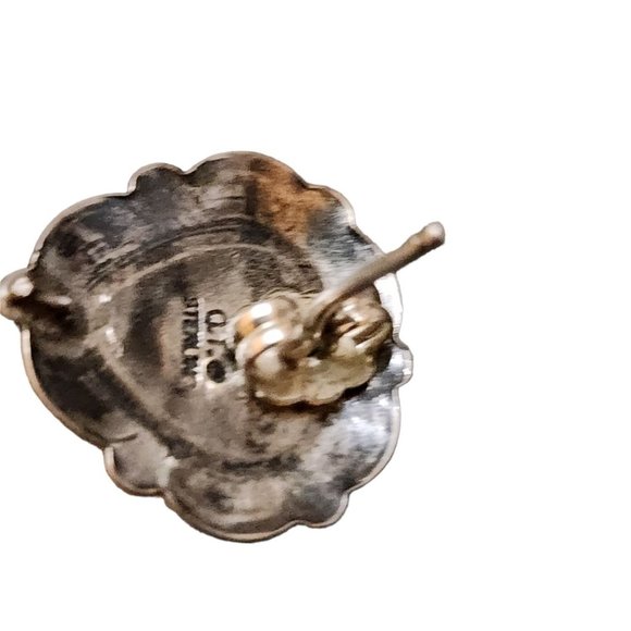 Vintage Signed Q.T Sterling Zuni Single Earrings or Tack Pin (A1924) - Picture 3 of 4